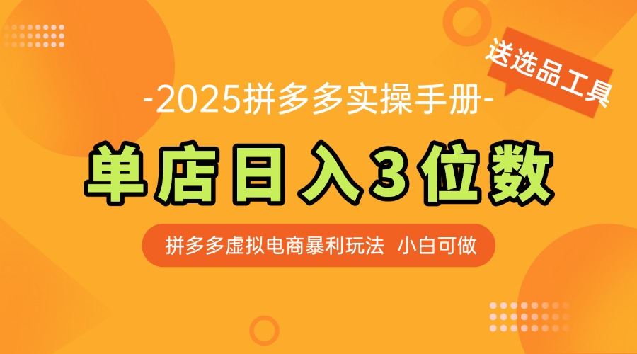 2025年拼多多虚拟店铺实操-轻合创