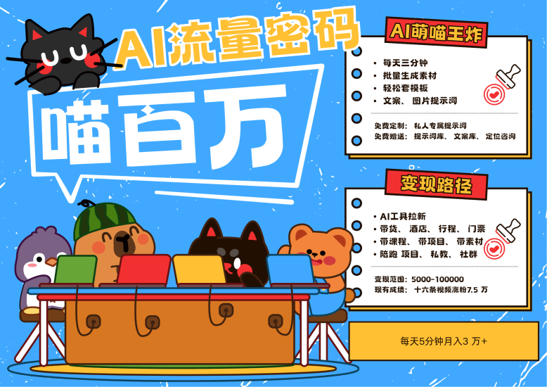 AI+宠物+旅行,2025最火流量密码 轻松用AI宠物做文旅账号,N种变现渠道月入五位数-轻合创