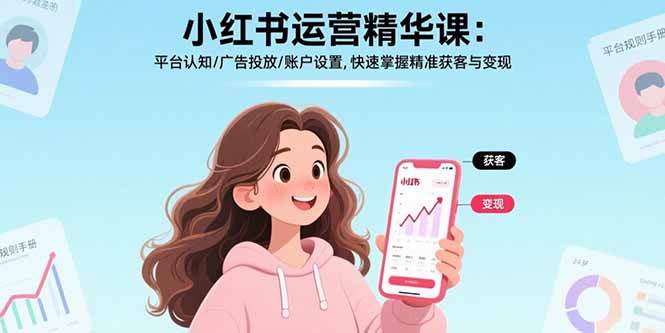 （15795期）小红书运营精华课：平台认知/广告投放/账户设置,快速掌握精准获客与变现-轻合创