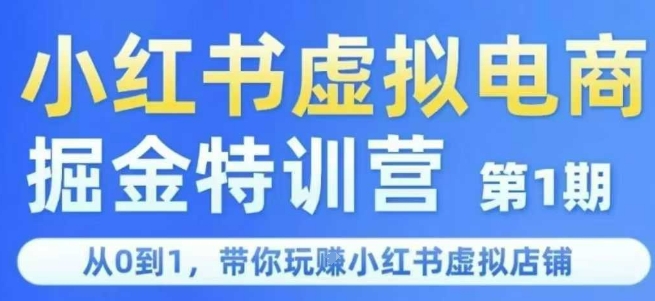 小红书虚拟电商掘金特训营第1期，从0到1，带你玩转小红书虚拟店铺-轻合创