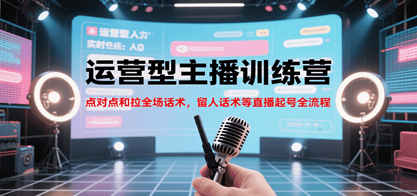 运营型主播训练营，点对点和拉全场话术，留人话术等直播起号全流程（更新7月）-轻合创