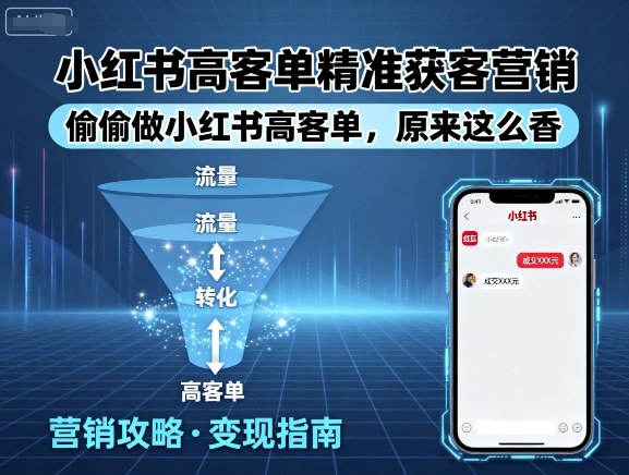 小红书高客单精准获客营销，偷偷做小红书高客单，原来这么香-轻合创