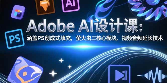 （15469期）Adobe AI设计课：涵盖PS创成式填充，萤火虫三核心模块，视频音频延长技术-轻合创
