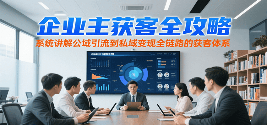 企业主获客全攻略，系统讲解公域引流到私域变现全链路的获客体系-轻合创