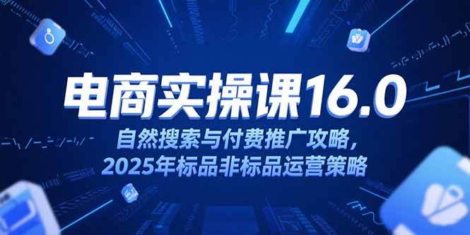 图片[1]-（15262期）淘宝电商运营课16.0，自然搜索与付费推广攻略，2025年标品非标品运营策略-轻合创