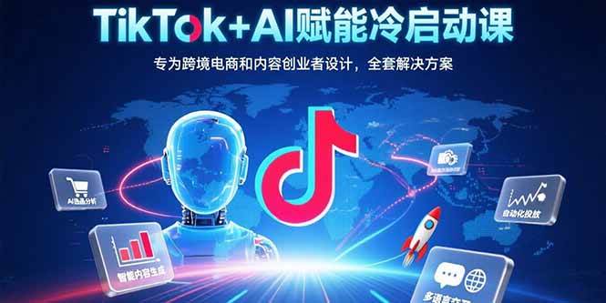 （15561期）TikTok+AI赋能冷启动课：专为跨境电商和内容创业者设计，全套解决方案-轻合创