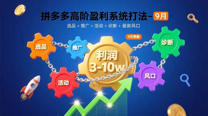 （15916期）拼多多高阶盈利系统打法-9月：选品+推广+活动+诊断+最新风口，月利润3-10w-轻合创