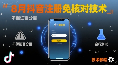 8月抖音注册免核对技术，不保证百分百，自测-轻合创