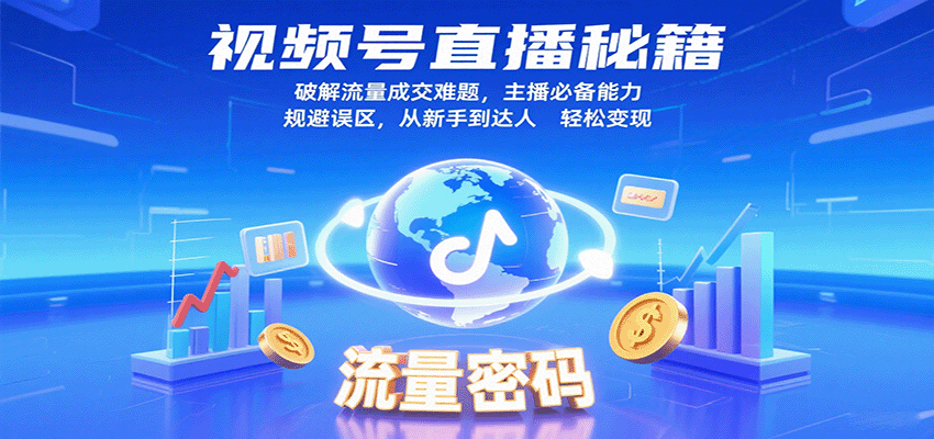 视频号直播秘籍，破解流量成交难题，主播必备能力，规避误区，从新手到达人轻松变现-轻合创