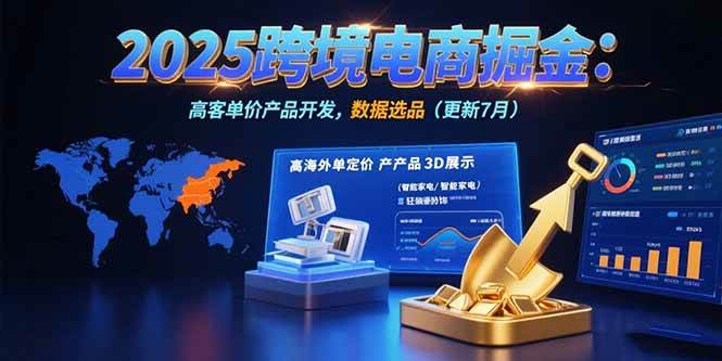 （15512期）2025跨境电商掘金：蓝海市场定位，高客单价产品开发，数据选品(更新7月)-轻合创