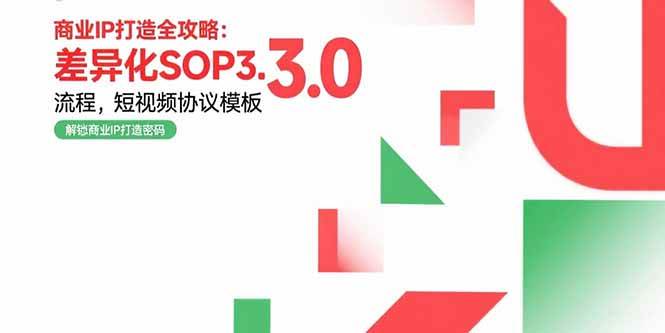 （15486期）商业IP打造全攻略：差异化SOP3.0流程，短视频协议模板，婚恋项目实战案例-轻合创