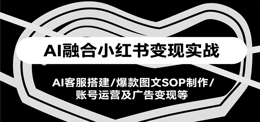 AI融合小红书变现实战课，AI客服搭建/爆款图文SOP制作/账号运营及广告变现等-轻合创