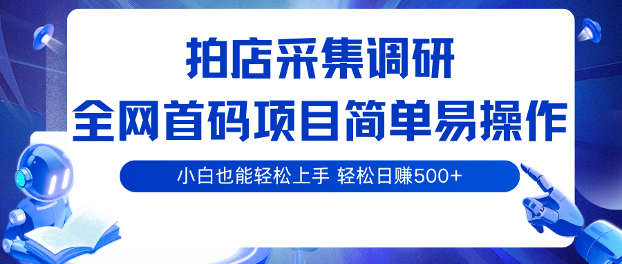 拍店采集调研，全网首码项目，简单易操作， 小白也能轻松上手，轻松日赚500+-轻合创