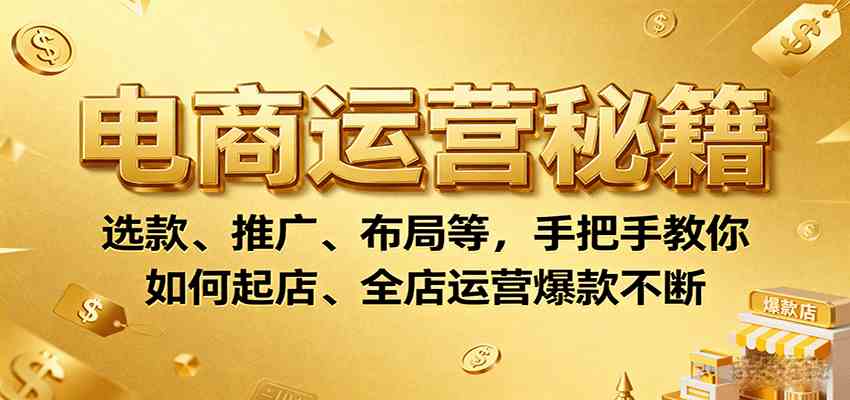 电商运营秘籍：选款、推广、布局等，手把手教你如何起店、全店运营爆款不断-轻合创