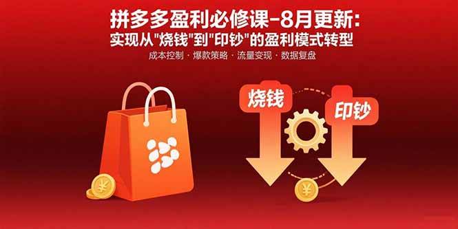 （15771期）拼多多盈利必修课-8月更新：突破运营瓶颈 实现从烧钱到印钞的盈利模式转型-轻合创