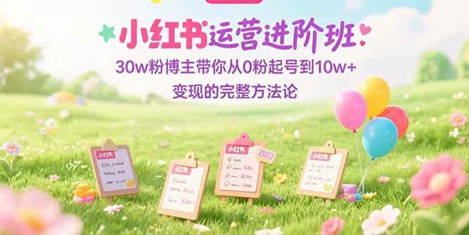 （15318期）小红书运营进阶班：30w粉博主带你从0粉起号到10w+变现的完整方法论-轻合创