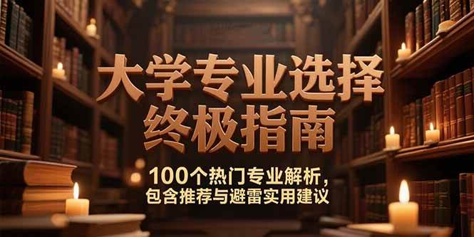 （15261期）付费文：大学专业选择终极指南,100个热门专业解析,包含推荐与避雷实用建议-轻合创