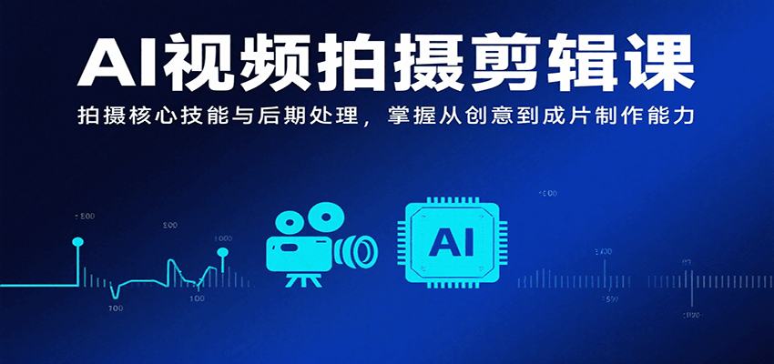 AI视频拍摄剪辑课，拍摄核心技能与后期处理，掌握从创意到成片制作能力-轻合创