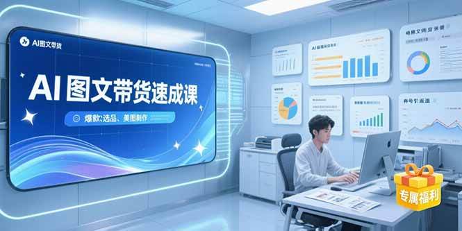 （15416期）AI图文带货速成课，养号引流秘籍，爆款选品策略，美图制作全流程-轻合创
