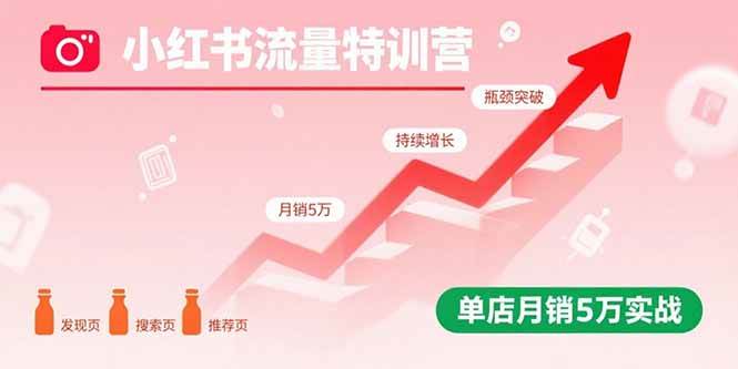 （15936期）小红书流量特训营：突破流量瓶颈，实现店铺持续增长，单店月销5万实战-轻合创