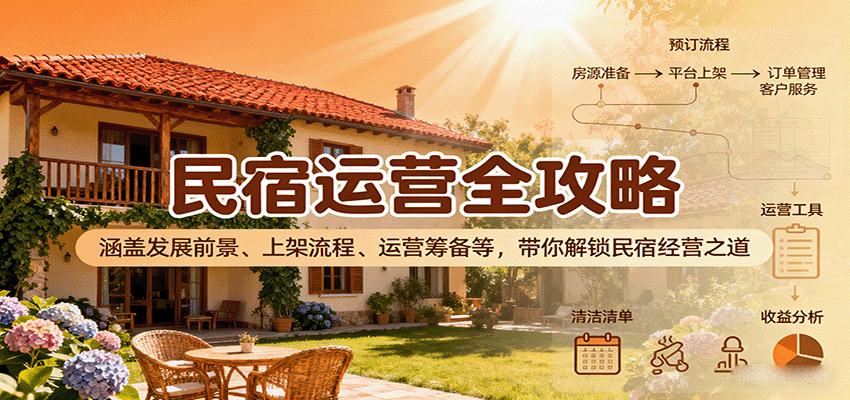 民宿运营全攻略：涵盖发展前景、上架流程、运营筹备等，带你解锁民宿经营之道-轻合创