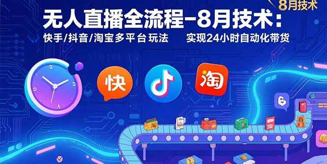 （15635期）无人直播全流程-8月技术：快手/抖音/淘宝多平台玩法 实现24小时自动化带货-轻合创