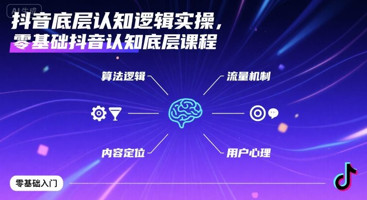 抖音底层认知逻辑实操，零基础抖音认知底层课程-轻合创