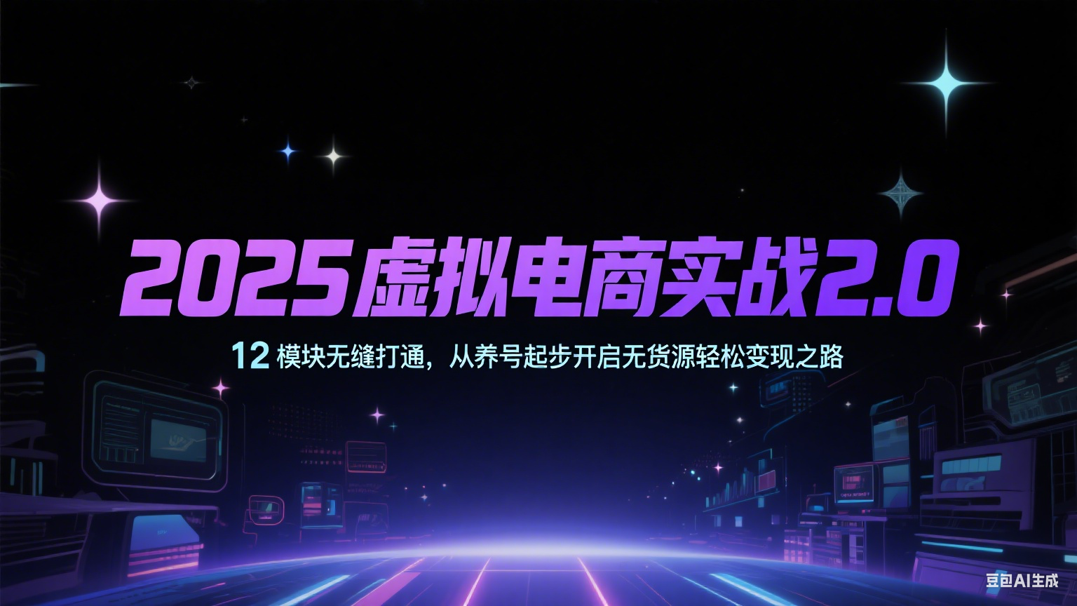 2025虚拟电商实战2.0，12模块无缝打通，从养号起步开启无货源轻松变现之路-轻合创