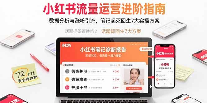 （15827期）小红书流量运营进阶指南，数据分析与涨粉引流，笔记起死回生7大实操方案-轻合创