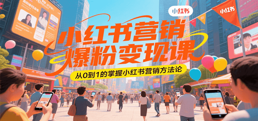小红书营销爆粉变现课，从0到1的掌握小红书营销方法论-轻合创