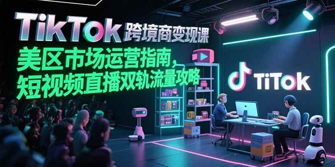 （15344期）TikTok跨境电商变现课，美区市场运营指南，短视频直播双轨流量攻略-轻合创
