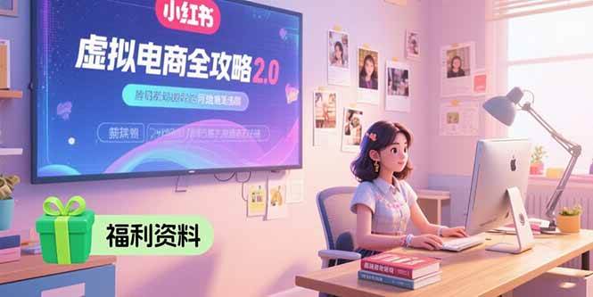 （15387期）虚拟电商全攻略2.0，开店选品实操流程，账号定位、货源发布、笔记发布技巧-轻合创
