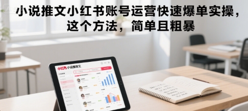 小说推文小红书账号运营快速爆单实操，这个方法，简单且粗暴-轻合创