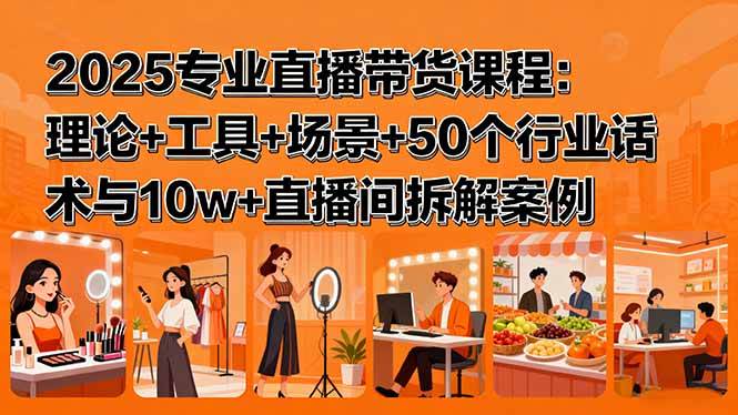 （15988期）2025专业直播带货课程：理论+工具+场景+50个行业话术与10w+直播间拆解案例-轻合创