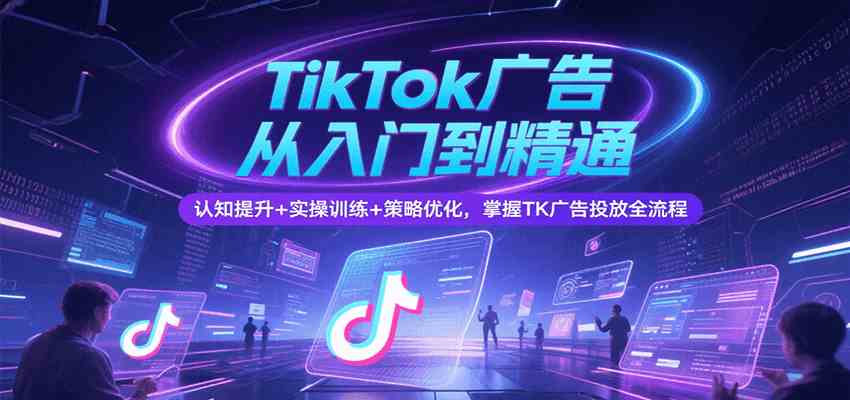 TikTok广告从入门到精通，认知提升+实操训练+策略优化，掌握TK广告投放全流程-轻合创
