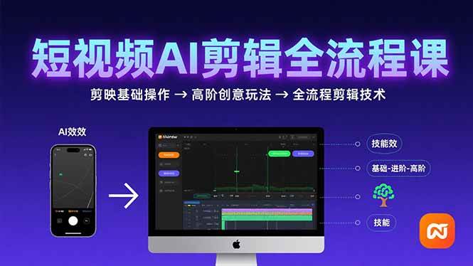 （15647期）短视频AI剪辑技能，从剪映基础操作到高阶创意玩法，全流程剪辑技术-轻合创