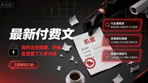 最新付费文：我的这些提醒，的确是透露了太多内幕-轻合创