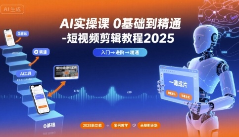 AI实操课0基础到精通-短视频剪辑教程2025-轻合创