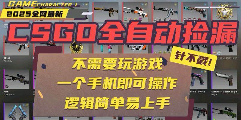 （15679期）CSGO自动捡漏项目，最新玩法，不用挂机不用玩游戏，一个手机即可操作。…-轻合创