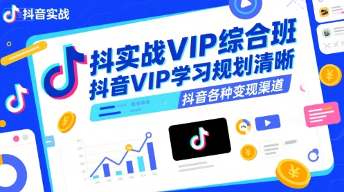 抖音实战VIP综合班，抖音VIP学习规划请晰抖音各种变现渠道-轻合创