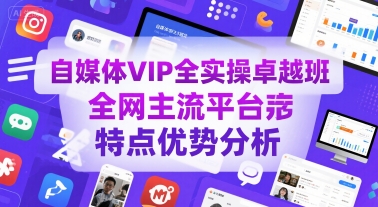 自媒体VIP全实操卓越班，全网主流平台特点优势分析-轻合创