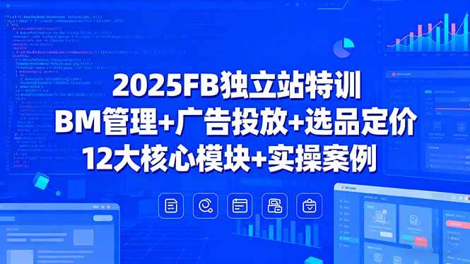 （15962期）2025FB独立站特训，BM管理+广告投放+选品定价，12大核心模块+实操案例-轻合创