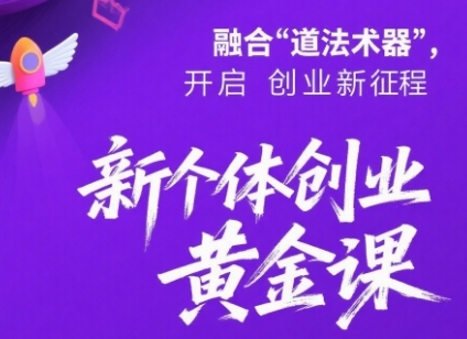新个体创业黄金课：道法术器四维抢占2025红利-轻合创