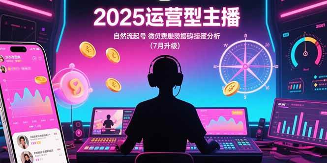 （15508期）2025运营型主播：自然流起号，微付费投放技巧，罗盘数据深度解析(7月更新)-轻合创