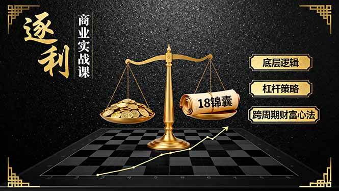 (16046期)《逐 利》商业实战课,底层逻辑、杠杆策略、18锦囊,跨周期财富心法-轻合创