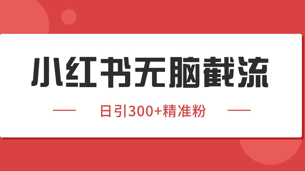小红书截流同行客源，独家野路子获客玩法 日引200+暴力获客-轻合创