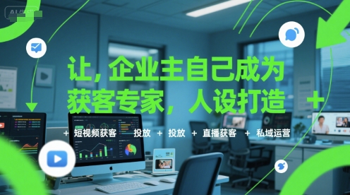 让企业主自己成为获客专家，人设打造+短视频获客+投放+直播获客+私域运营-轻合创