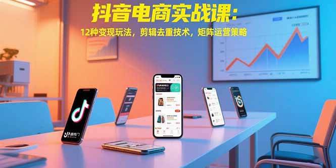 （15478期）抖音电商实战课：12种变现玩法，剪辑去重技术，矩阵运营策略-轻合创