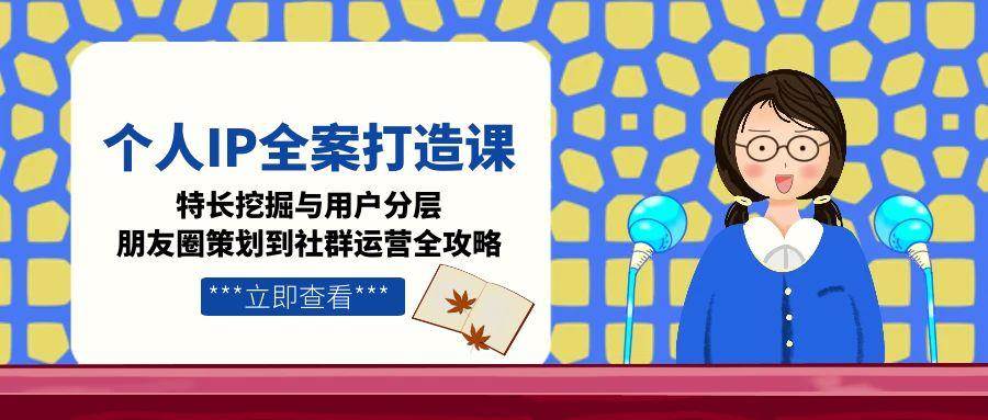 （15126期）个人IP全案打造课，特长挖掘与用户分层，朋友圈策划到社群运营全攻略-轻合创