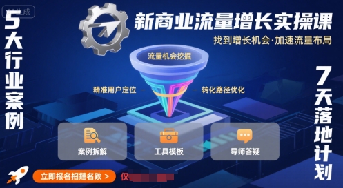 新商业流量增长实操课，找到增长机会，加速流量布局-轻合创